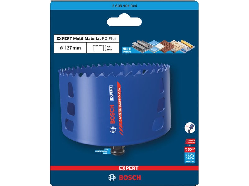 Žaga za izrezovanje lukenj Bosch EXPERT Multi Material Power Change Plus, 2608901904